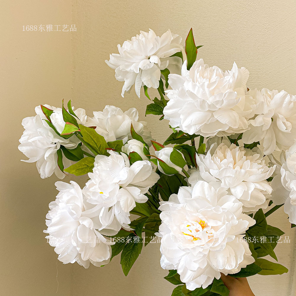 Flor artificial compleja avanzada flor artificial peonía Flor de seda sala de estar decoración del hogar flor fotografía de la boda floral flor artificial