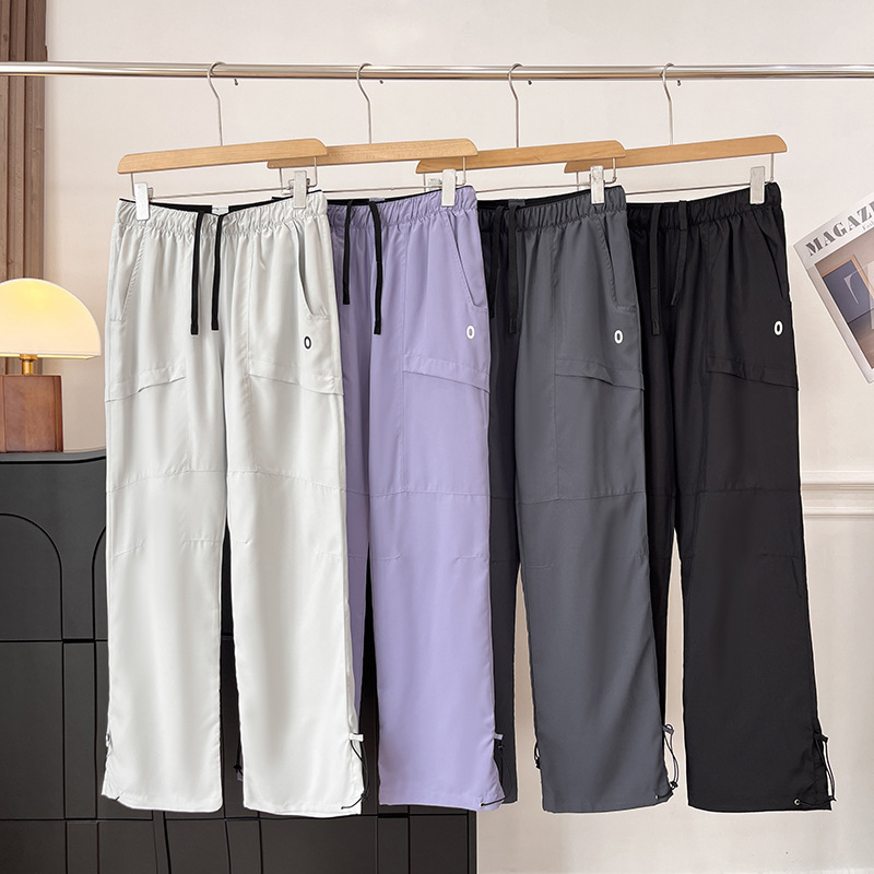 Outdoor Mountain Style! Functional Waterproof Casual Pants for Women with Elastic Waistband and Drawstring Cuffs, Sports Hiking Pants, Parachute Pants for Women Outdoor Mountain Style! Functional Waterproof Casual Pants for Women with Elastic Waistband and Drawstring Cuffs, Sports Hiking Pants, Parachute Pants for Women
