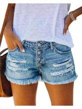 S 75744 Distressed Fringe Denim Shorts �ƶ����ն̿� �羳ר