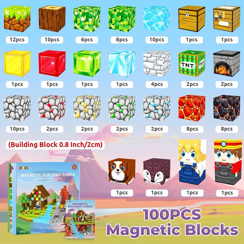 クロスボーダー Amazon 原始林磁気ブロックビルディングブロックセット mc マイマグネットブロックワールド子供の知育玩具|undefined