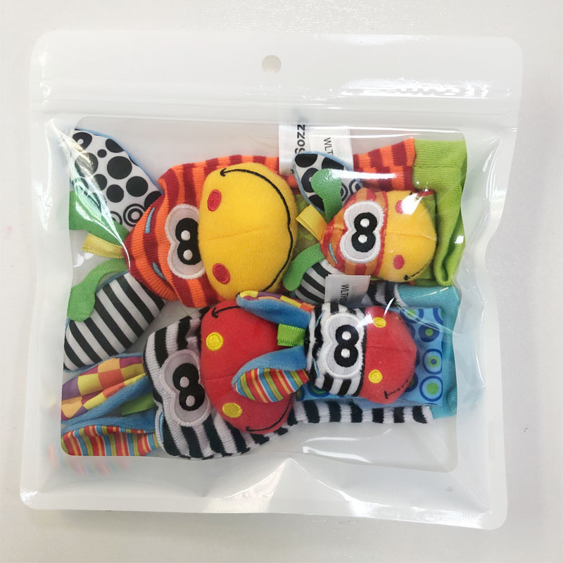 SOZZY Baby Rattles Watch with Socks, Newborn 0-6 Month Baby Wristband, Early Education Toy Set