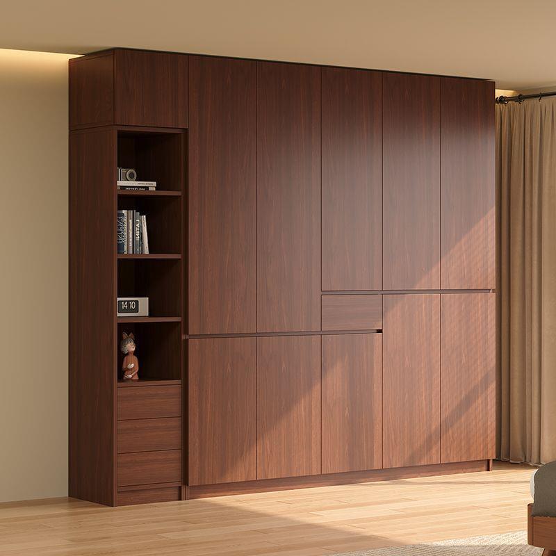 armario de madera sólida estilo antiguo dormitorio casero sin mano almacenamiento armario antimoda con cajón puerta dividida image 1
