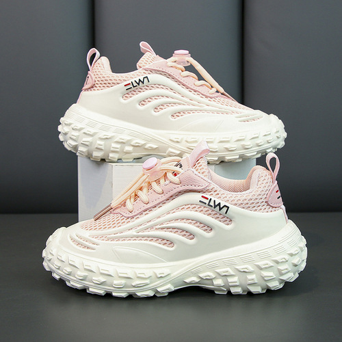 Children's Sports Shoes Mesh Shoes  New Girls Summer Dad Shoes Trendy Brand Boys Breathable Mesh Running Shoes