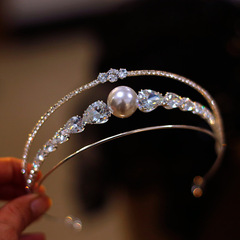 Bride's Diamond Crown Headpiece, Exquisite and Ethereal, New Korean-Chinese Style, Adult Gift, Elegant Crown, Wedding White Dress Accessory