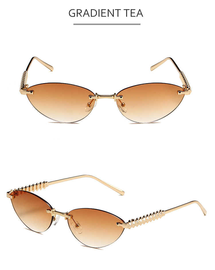 Óculos de sol cat eye para mulher e homem proteção uv sem aro_voghion.com
