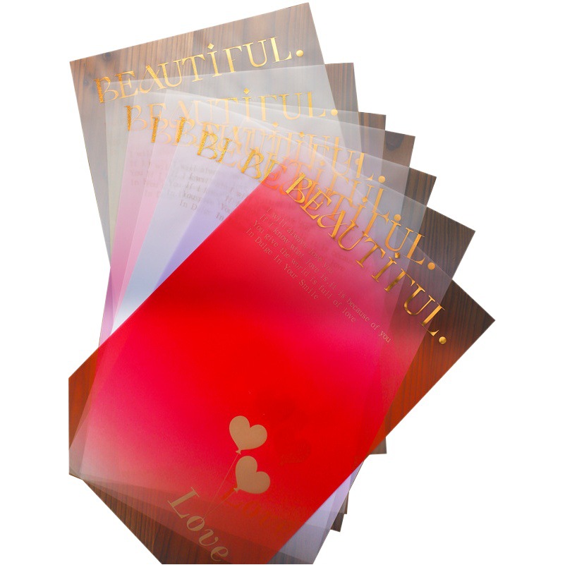 Li Zhiran Korean Bronceado en caliente Papel de regalo de flores en inglés Material de florería impermeable del día de San Valentín