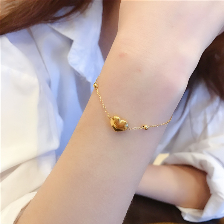 10g Weight Bracelets Classification 1 Piece Quantity Street Occasion Titanium Steel Material 1 Piece Modern Style Heart Shape Titanium Steel Plating Bracelets