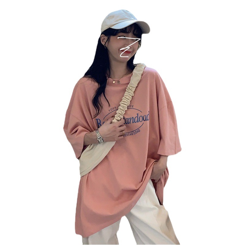 Camiseta de Verano 2025, Estilo Coreano Retro, Estilo BF Holgado, Talla Grande, Estilo Influencer, Manga Corta para Mujer, a la Moda image 1