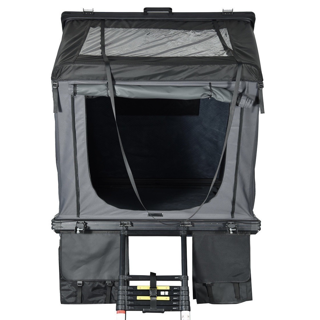 Mountain camping aluminum shell pickup truck roof tent double layer for Jeep outdoor fishing camping car tent