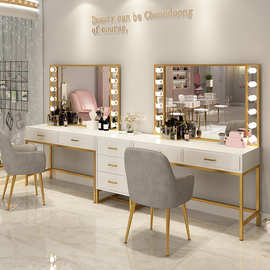 影楼化妆台带灯婚纱店美容院彩妆店化妆师专用化妆桌店铺用梳妆台