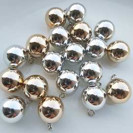 球形吊坠珠子纽扣金色银色仿金属毛衣扣子金属环珠子装饰钮扣