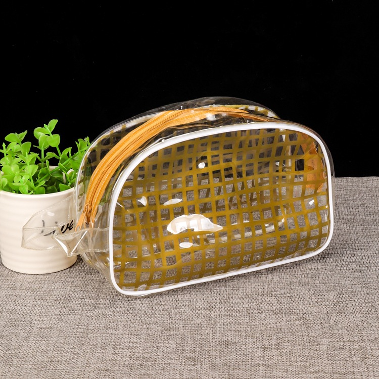 厂家PVC袋透明立体塑料手提袋PVC化妆品拉链包装袋软袋