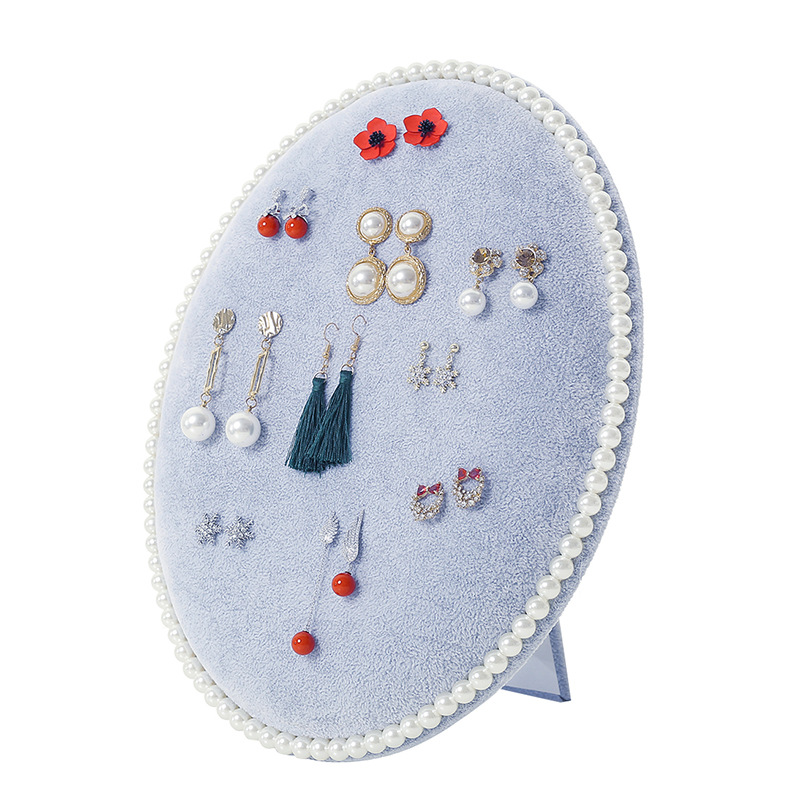 Oval pearl board earring rack home wall hanging earrings storage jewelry rack necklace display rack ear stud jewelry rack