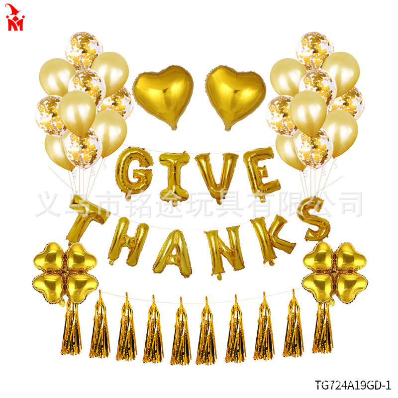 Acción de Gracias fiesta decoración traje de globo de Acción de Gracias accesorios de foto globo de película de aluminio globo de látex de Turquía