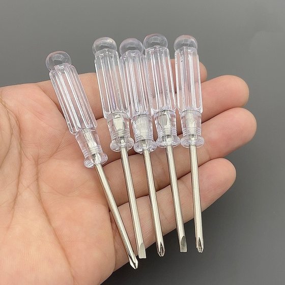 3.0 Cross Crystal Screwdriver Toy Gift Slotted Cross Head Bit Transparent Handle Screwdriver Screwdriver