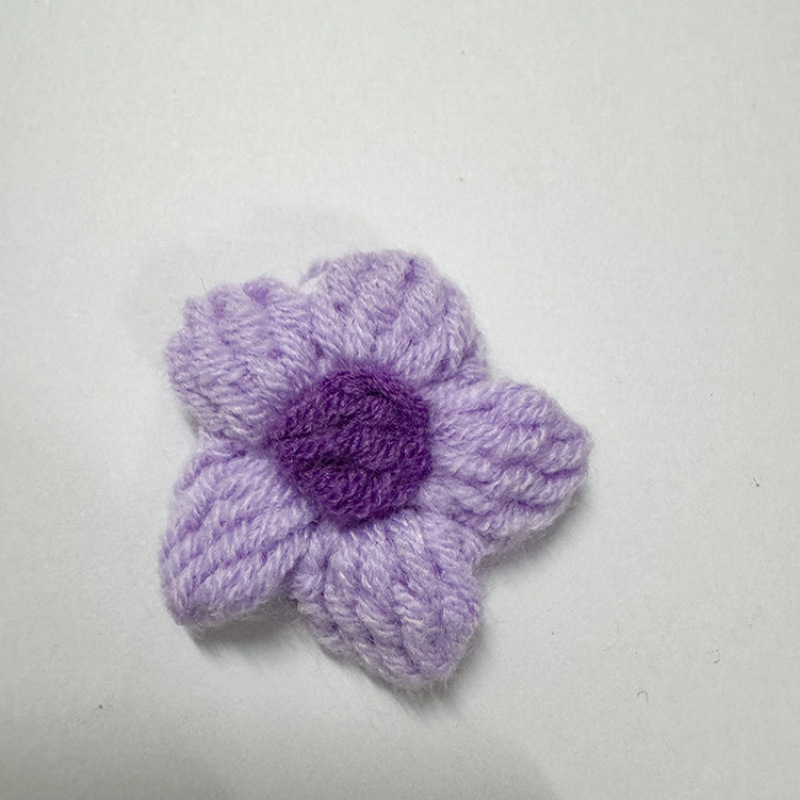 现货手工钩织泡芙花毛线花朵服装辅料饰品胸花包包仿真花花束配件|undefined