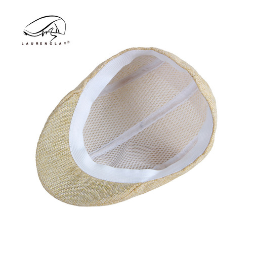 Hat men's simple light plate imitation linen beret British retro summer breathable duck bill forward cap middle-aged and elderly hat