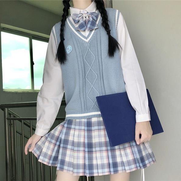 College Style Japanese Style jk Soft Girl Cute Sweater Vest Female Student Korean Style Loose All-match Sweater Top