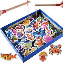 儿童益智蒙氏早教教具 1-2-3岁宝宝磁性钓鱼游戏亲子互动木质玩具
