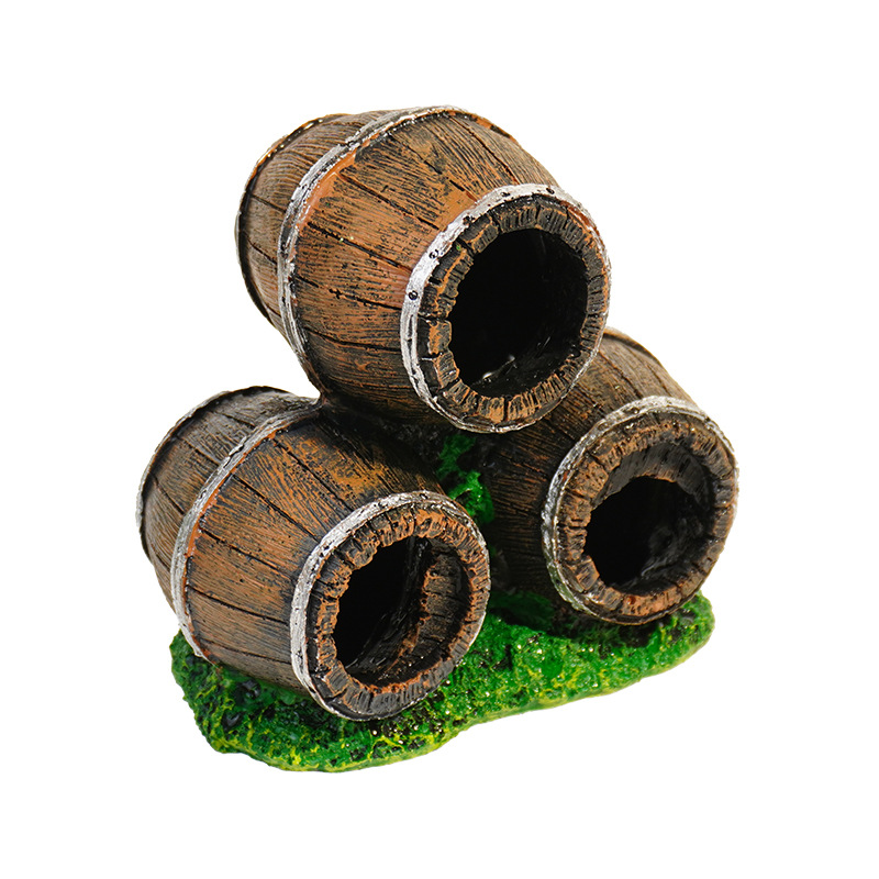 Estilo explosivo musgo adornos de guijarros reales pecera acuario decoración paisajismo barril de vino resina evitación casa en stock