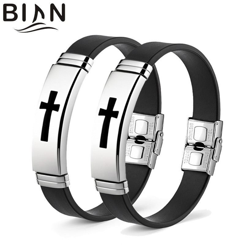 Cross-border hot-selling fashion versatile cross men's bracelet, adjustable bracelet, simple and unique trendy men's jewelry wholesale Cross-border hot-selling fashion versatile cross men's bracelet, adjustable bracelet, simple and unique trendy men's jewelry wholesale