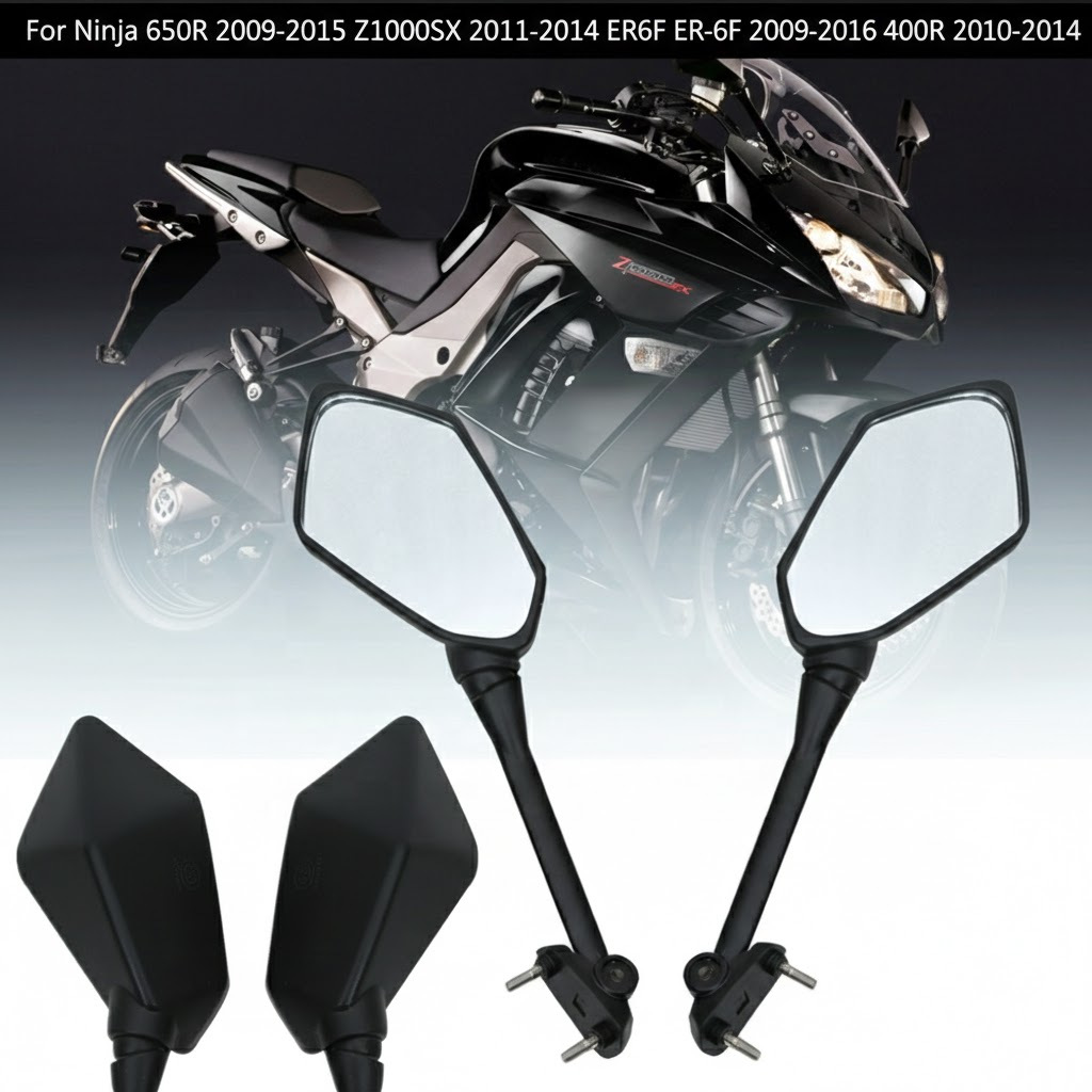 Suitable for Kawasaki Ninja 400R 650R Er6F Z1000Sx Motorcycle Rearview Mirror Modification Reflector Rearview Mirror