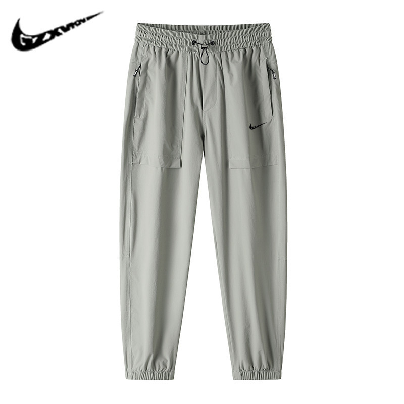 Cross-border Summer New Couple Ice Silk Pants Men's Thin American Outdoor Covers Men's Cool Feeling Leg Trousers