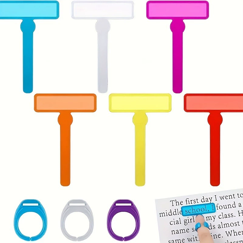 Детские цветные полоски для чтения с подсказками, трекер для чтения для школьников, фокусировщик для пальцев, инструмент для борьбы с дислексией