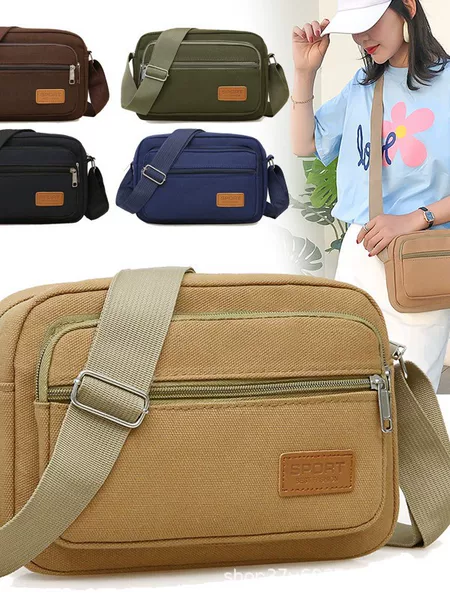 Multi-layer Business Bag Collection Wallet Canvas Crossbody Women's Bag Shoulder Bag Crossbody Bag Casual Bag Men's Small Square Bag