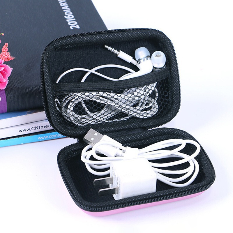 Headphone Storage Bag, Charger Bag, Mini Portable Cartoon Cute Digital Data Cable Organizer Bag, Storage Box