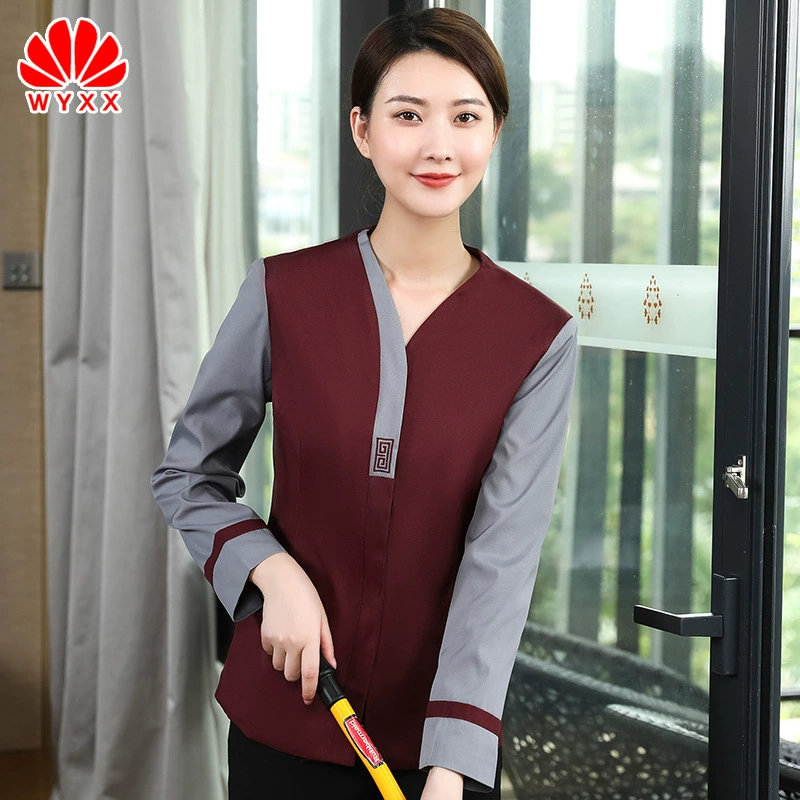 Гостиничный номер уборщик рабочая одежда Женская осенне-зимняя одежда с длинными рукавами собственность PA официант уборщик тетя чистка одежды