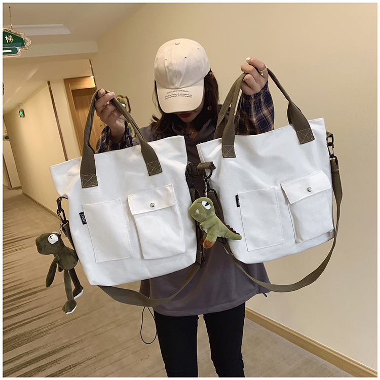 Bolso para mujeres 2024 nueva moda coreana bolso de lona de moda tote bolso de hombro de gran capacidad