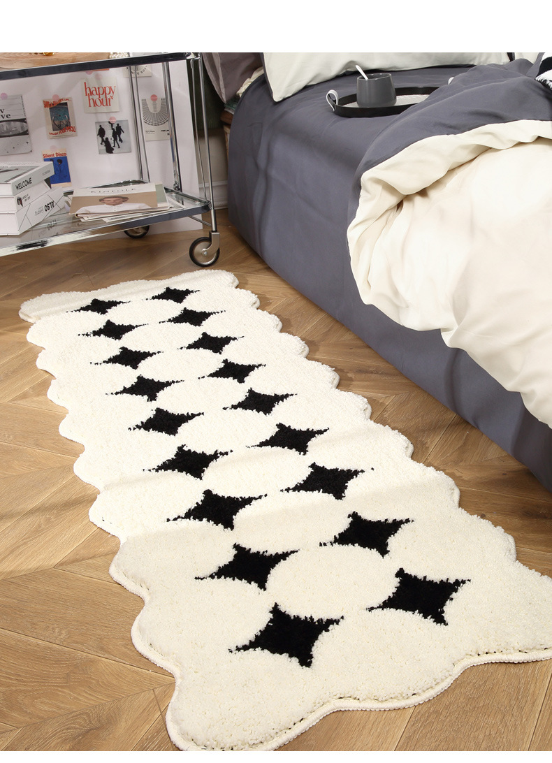 Cremefarbener Langflor Teppich Für Schlafzimmer Und Sofa_voghion.com