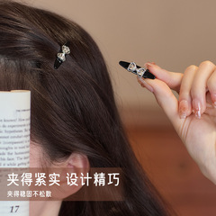 小号水钻蝴蝶结刘海夹侧边鸭嘴夹子迷你水钻发卡高级感前额碎发夹
