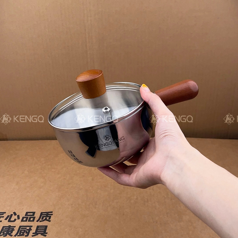 316L acero inoxidable sin recubrimiento suplemento alimenticio para bebés olla de leche pequeña olla de grasa pequeña olla de bocadillos olla de comida para una persona olla de fideos instantáneos