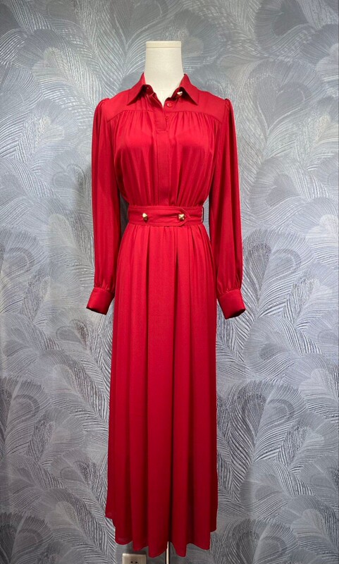 Fengyingying foreign trade women's clothing 2025 summer new lapel plain long dress in stock real shot