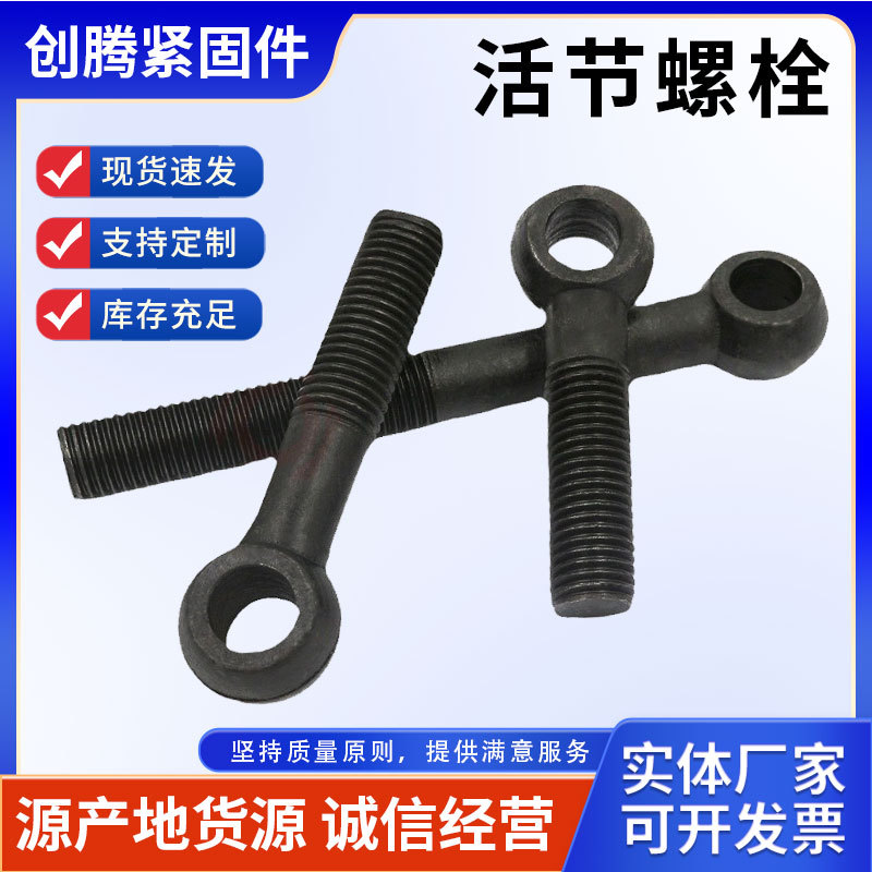厂销高强度鱼眼带孔螺栓 水泵活节 电梯活节螺栓 可调节活结螺丝