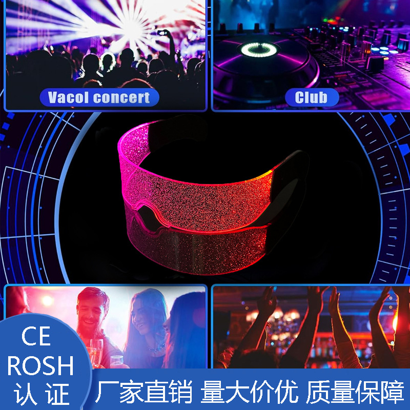 Celestial Cyberpunk LED luminoso tecnología gafas de música fiesta bar baile luminoso props acrílicos image 1