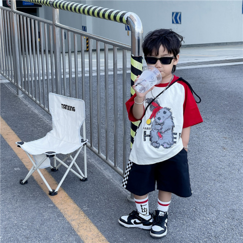 Mengkesu boys short-sleeved T-shirt summer clothes summer new boys summer children's clothing children's handsome tops summer