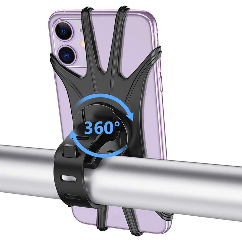 Amazon bicycle silicone mobile phone navigation bracket can rotate 360 degrees mountain bike motorcycle mobile phone bracket