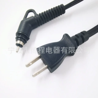 定制欧标日规2芯电源线卷发棒吹风机直发器3/5米旋转尾裸线端子