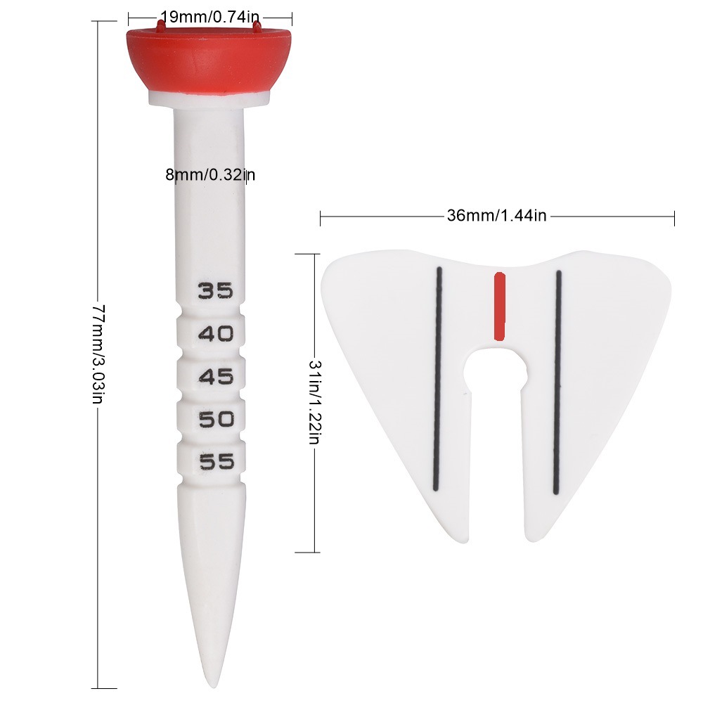Golf clavos de plástico tee límite ajustable clavos de golf tee