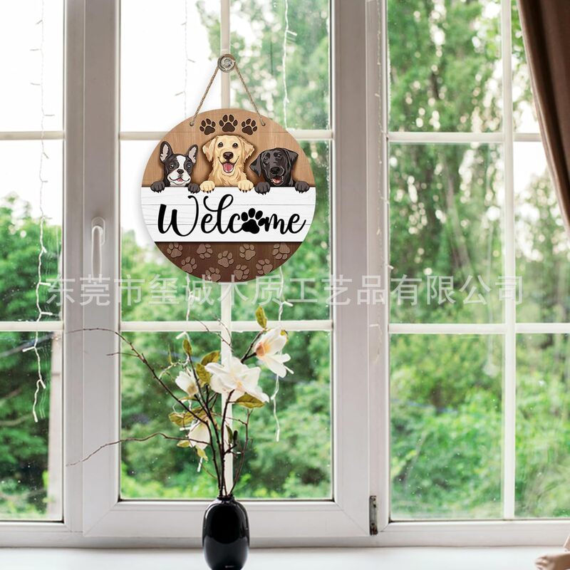 Cross-Border Front Door Sign Labrador Golden Retriever Farmhouse Wooden Wreath Indoor Wall Hanging Wooden Decorative Plaque Cross-Border Front Door Sign Labrador Golden Retriever Farmhouse Wooden Wreath Indoor Wall Hanging Wooden Decorative Plaque