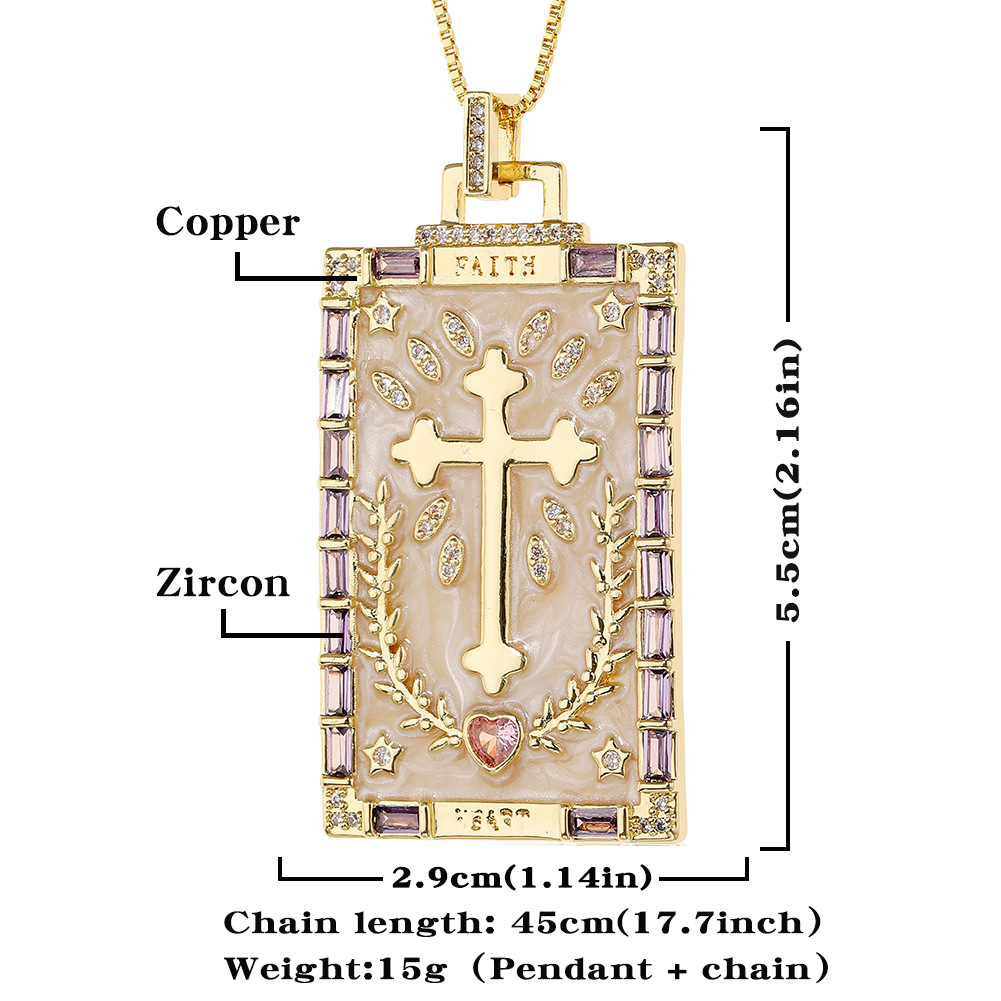 womenu0027s jewelry retro Tarot pendant angel cross carved copper necklace