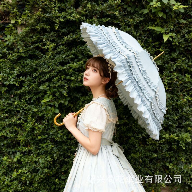 New Colorful Rubber Lace Lo Umbrella Sun Protection Princess Umbrella Sun Umbrella Women's Lolita Umbrella Rain or Shine Parasol