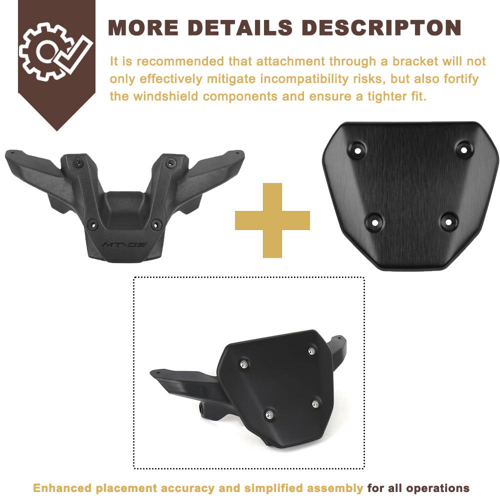 Suitable for Yamaha MT09 2024 spoiler aluminum motorcycle accessories windshield windshield with bracket