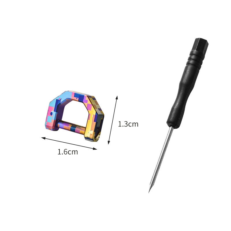 Mini hebilla de herradura de aleación de titanio con destornillador llavero de coche al aire libre al por mayor hebilla en forma de D portátil multifunción