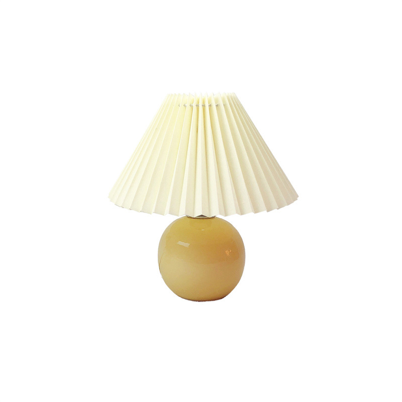 Lámpara de mesa lámpara de noche dormitorio nuevo chino clásico estilo japonés cálido romántico cálido luz plisada enfermería luz de la noche
