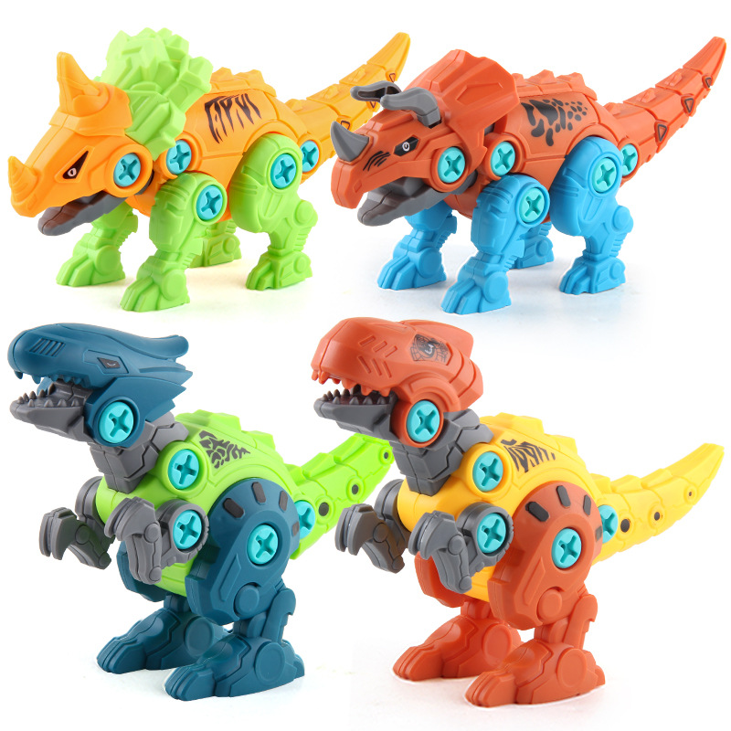 Niños transfronterizos DIY desmontaje dinosaurio juguete eléctrico tornillo montaje dinosaurio desmontaje tuerca Ciencia y Educación traje