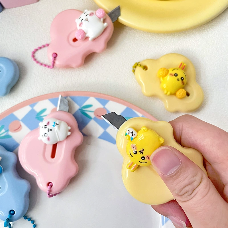 Cartoon doll, small handheld pocket knife for elementary school students, handmade